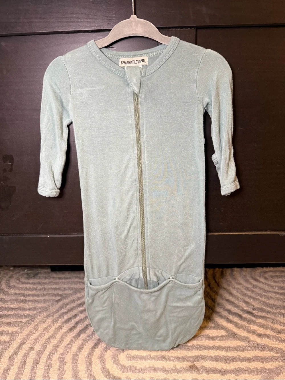 SpearmintLOVE Baby Zip Gown Sack - Light Sage Green